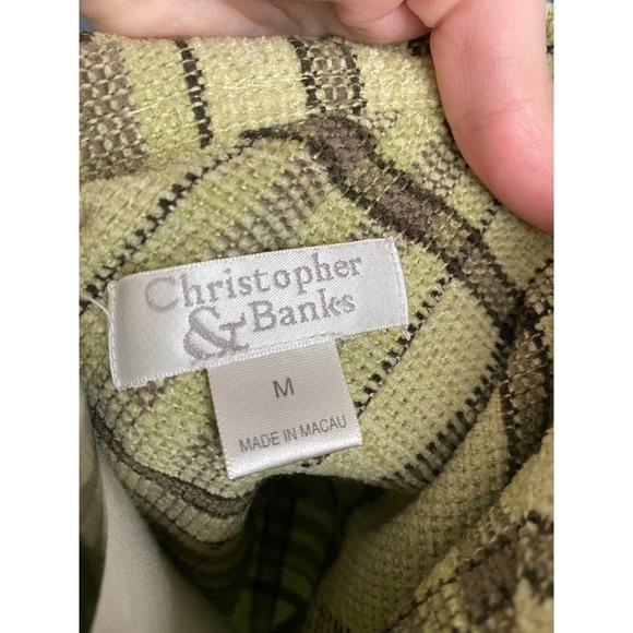 green/black plaid shacket/jacket, size M - Picture 7 of 9